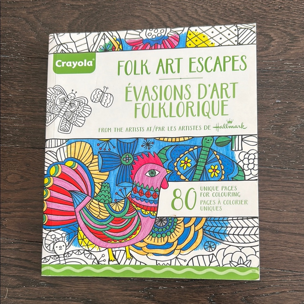 Crayola Folk Art Escapes Coloring Book with Vibrant Designs